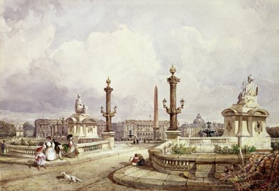 De Place de la Concorde, c.1837 door William Wyld